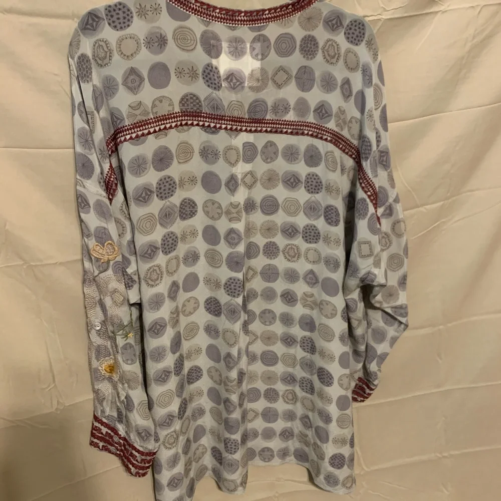 SOLD*** $315 NWT Sz 3X Jessabella Johnny Was 100% Silk Embroidered Blouse - Picture 13 of 16